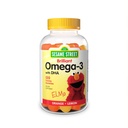 Seesam Street Omega 3 Gummy for Kids, 50 mg Omega-3 per Gummy, 4 kuukauden tarjonta, Ei kala Jälkimakua, Shellfish Free Supplement, Brain & Eye Support, 120 Gummy