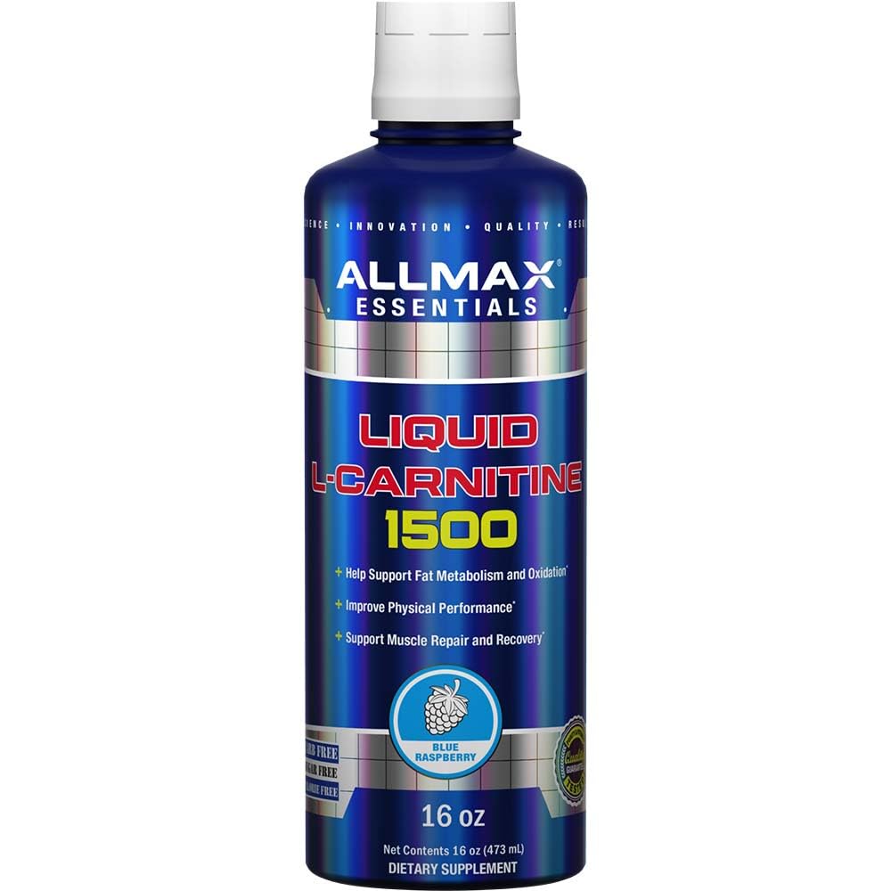 ALLMAX Nutrition Liquid L-karnitiini 1500, sininen vadelma, 16 oz (473 ml)