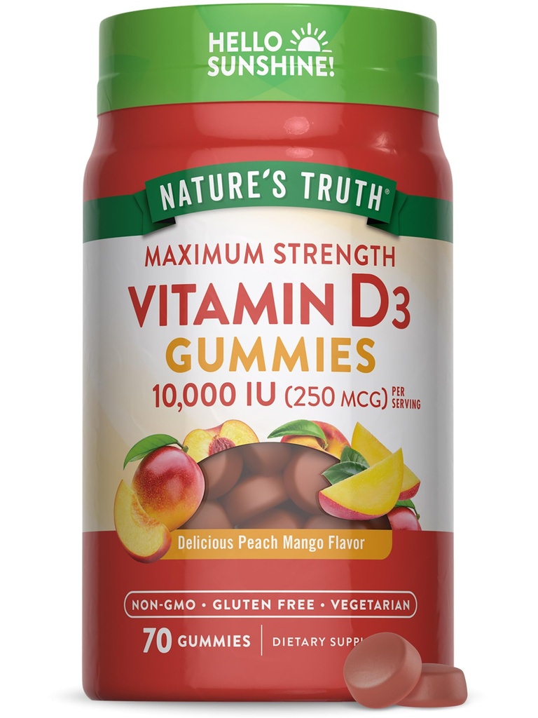 Nature's Truth D3-vitamiini Gummies ... 10000 IU... 70 Count...
