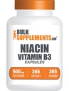 BulkSupplements.com Niacin Capsules - Niacin Supplement, Vitamin B3 - Gluten Free, 1 kapsel per servering, 365 kapslar (Pack of 1)