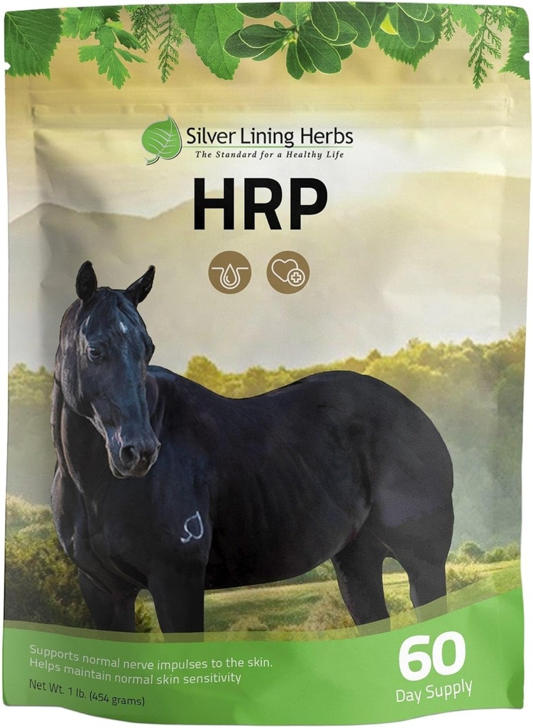 Silver Lining Yrtit HRP - Tukee Natural Hermo Impulsseja Hevosen iho - edistää normaalia ihon herkkyys - Auttaa yliaktiivisia hermoja - Herbal Supplement hevosille - 1 lb Bag
