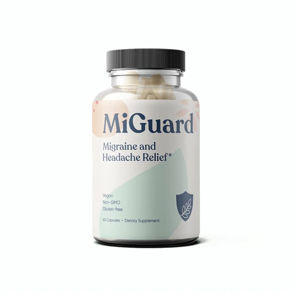 Headache och Migraine Relief Supplements - Drug Free Migraine Prevention Supplement - Naturtillskott för Migraine Headaches - Hjälper till att minska frekvens och svårighetsgrad (60 kapslar)