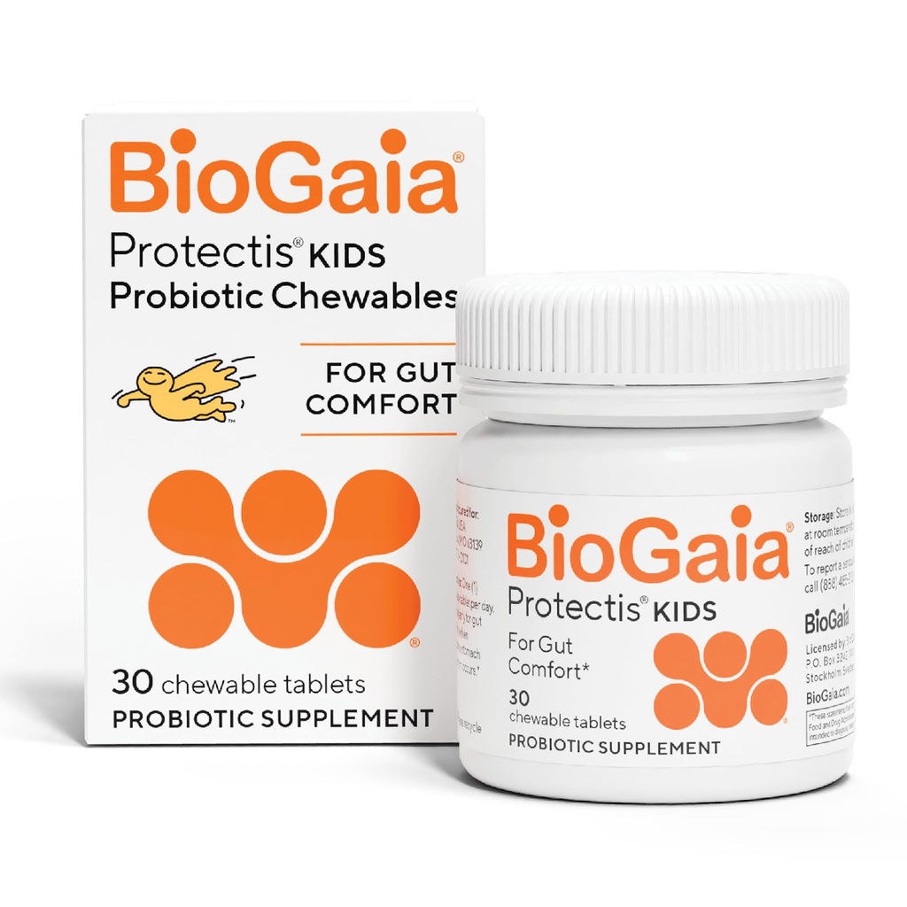 BioGaia Probiotic Chewable Tablets, Box Simple och Easy Way To Promote Digestive and Immune Health, 30 Count