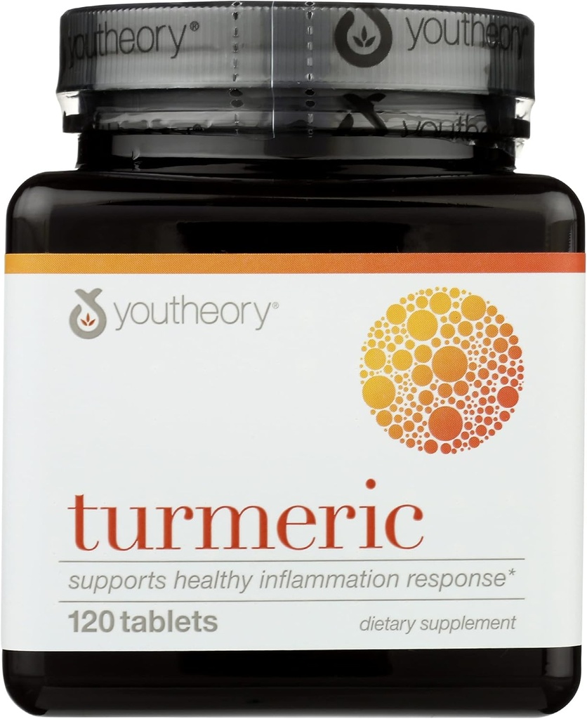 Youtheory Turmeric Advanced Ravintolisä, tukee terveitä tulehdusvaste, 120 tablettia