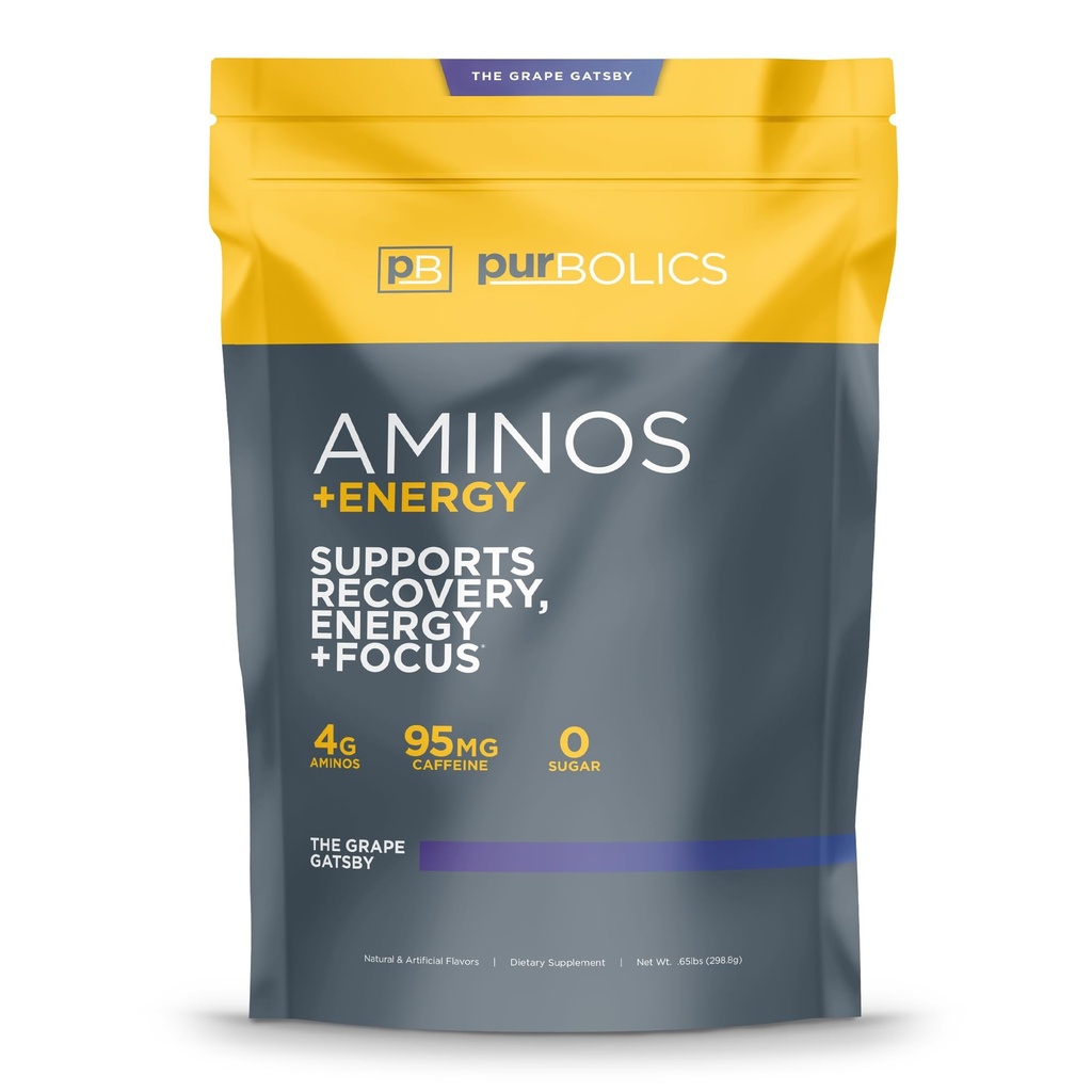 Purbolics Aminos + Energy ... Tukee Recovery, Energy & Focus 95mg kofeiinia, 0 sokeria & 60 tarjoilua (Group Gatsby)