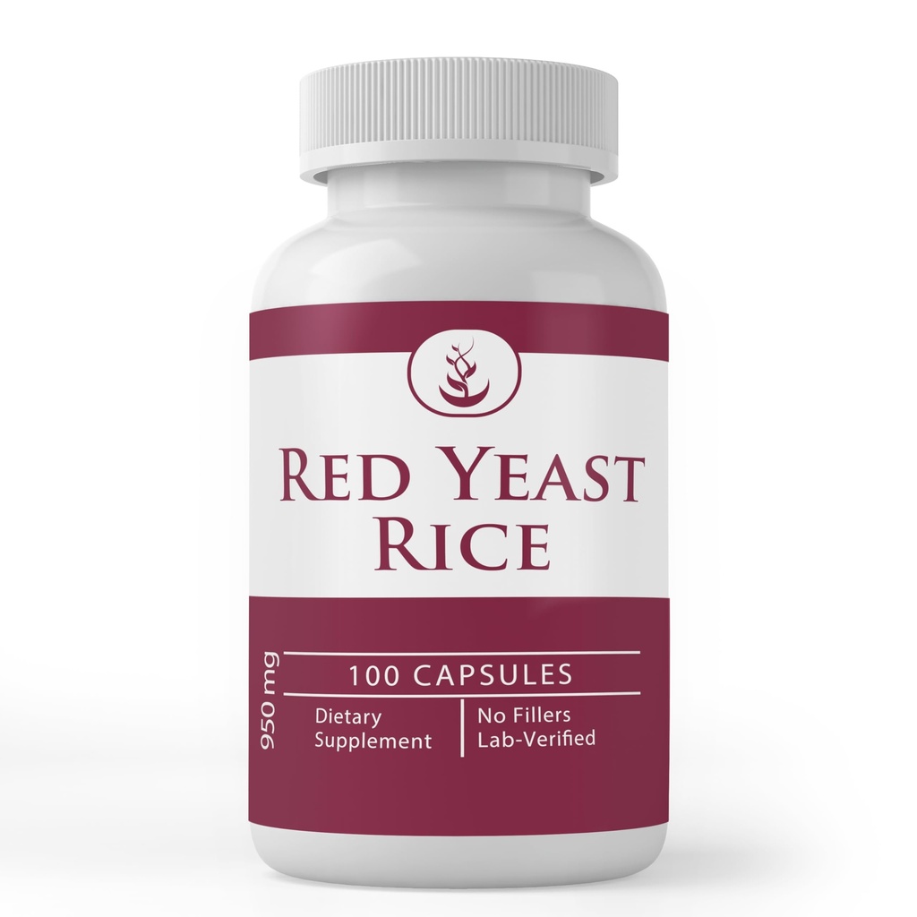 PURE ORIGINAL INGREDIENTS Red Yeast Rice Extract (100 kapslar) Alltid ren, inga tillsatser eller fillers, Lab Verified