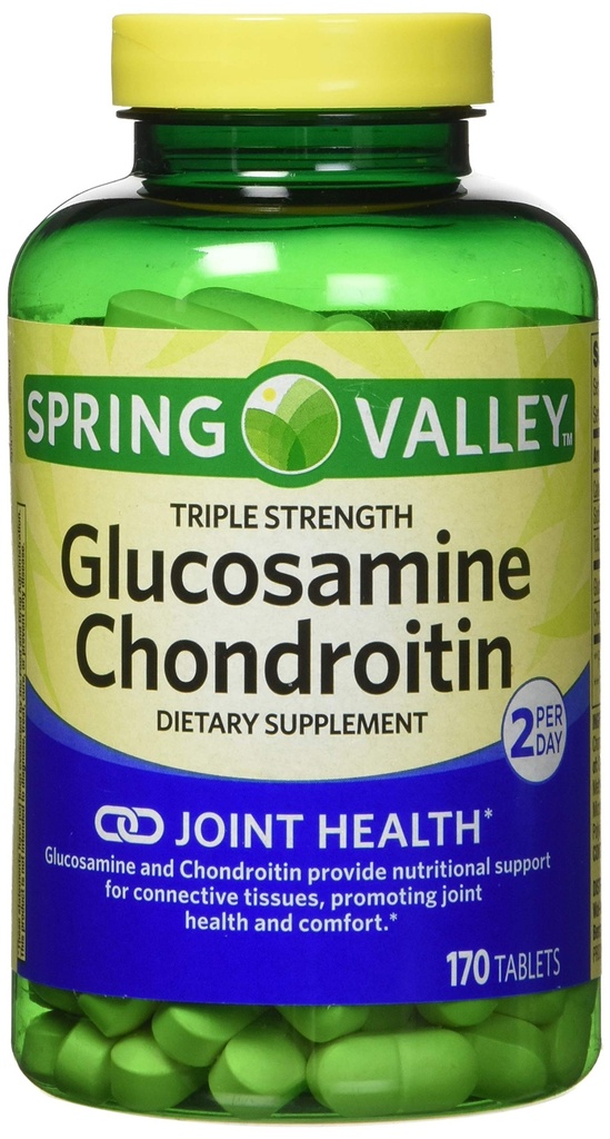 Spring Valley - Glukosamiinikondroitiini, Triple Strength, 340 tablettia, Twin Pack