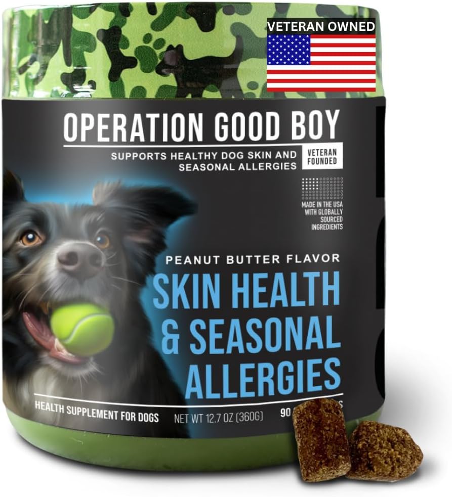 O.G.B. Operation Good Boy - SRE: Skin/coat/Allergia täydentää lemmikkieläin - 90 Count Soft Chews - 12.7 oz - Made Natural Ingredients - Veteraani omistaa