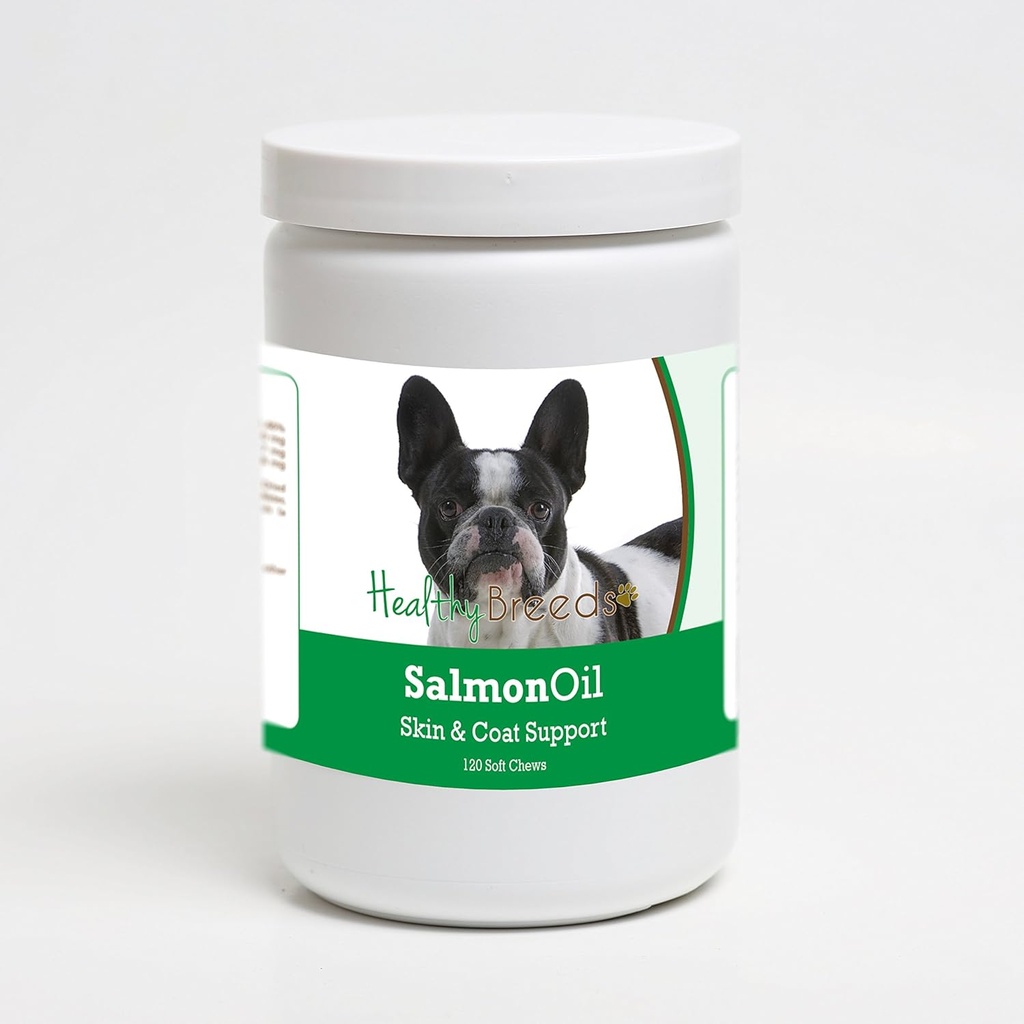 Terve rodut Ranskan Bulldog Salmon Oil Soft Chews 120 Count
