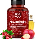 Love You Cranberry 60:1 uute + Organic Apple Siideri Viinietikka Max Vahvuus 36,200 mg Ekvivalentti 120 Vegaanikapselit