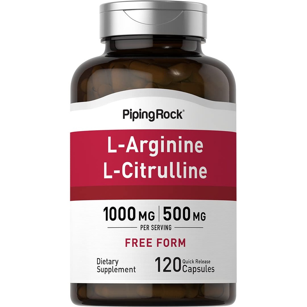 Piping Rock L-arginiini L-sitriliini Supplement 1500 mg ... 120 kapselia...