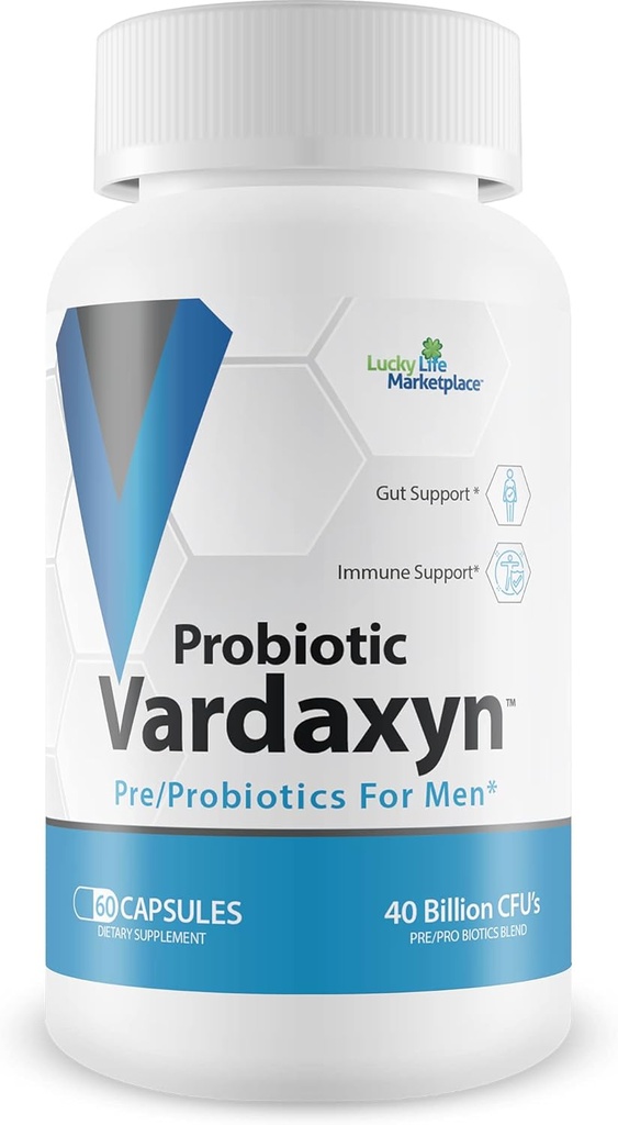 Probiootti Vardaxyn - Paras Premium Mies Formula - Pre/Probiootit miehille - Mies Probiootti Formula tukemaan Mies Health - Gut Health - Mieliala - Ruoansulatus - Immuunijärjestelmä