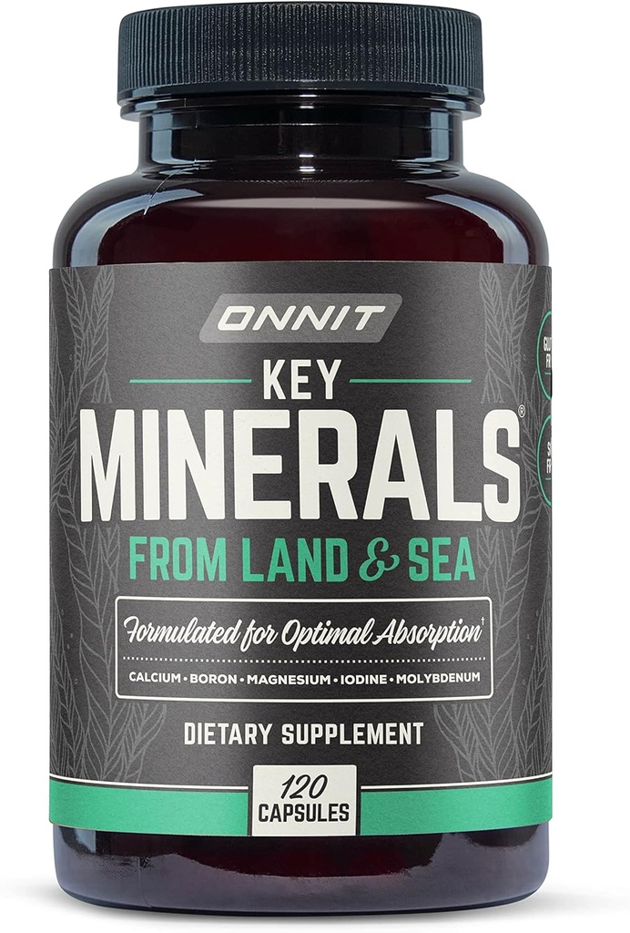 Onnit Key Minerals: Calcium, Magnesium, Molybdenum och Iodine Supplement (120ct)