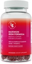 Iron Gummies 20 mg High Imeytyminen Rauta + C-vitamiini, B12 & Folaatti Vegaani, ei-GMO, gluteeniton energia & anemia Tuki 60 Ct