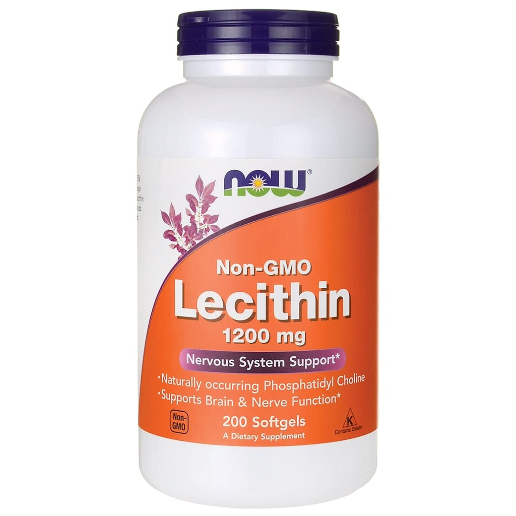 Nyt elintarvikkeet Ei-GMO Lesitiini 1200 mg 200 Sgels