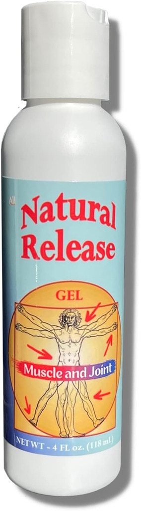 Natural Release Muscle & Joint Gel ihmisille - Relief for Sure Back, Polvet, HIPS, lihasten stressi, yökramps, Aches, kanta, Epämukava - Nopea toiminta, Menthol Free (4 oz)