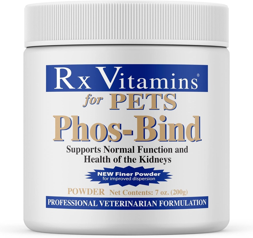 Rx Vitamiinit Fos-Bind - Munuaisten tuki täydentää jauhe - Fosfaatti Binder kissat ja koirat munuaisten terveys - tukee normaali munuaispuhdistus ja Essential Munuaisten hoito - 200g