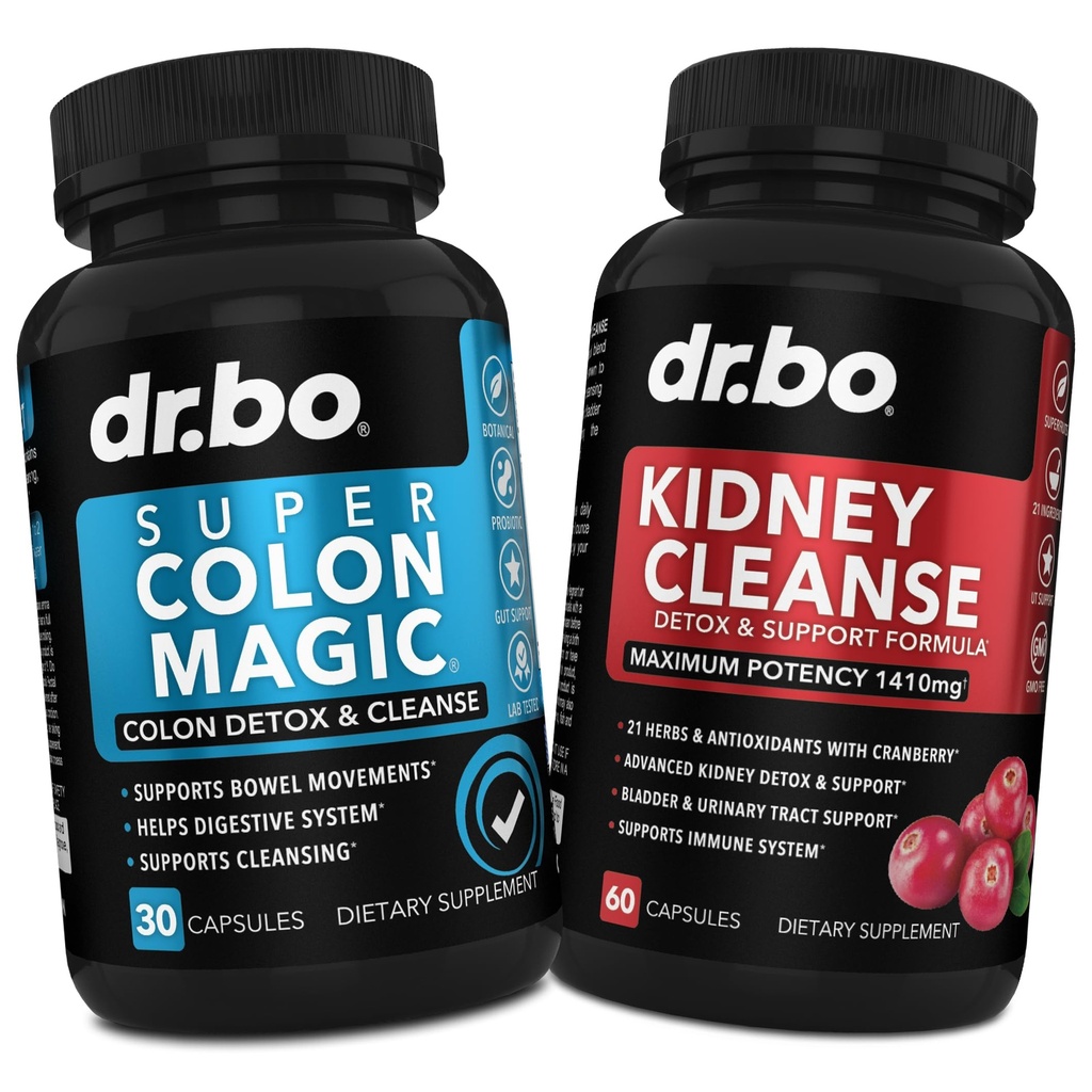Colon Cleanser Detox & Munuaisten puhdistus - 15 päivää Colon Cleanse pillereitä Probiootti & Munuaisten Detox Tuki täydentää Karpalo - Bovel liikkuvuus täydentää suoliston vatsan turvotus Gut & Munuaiset