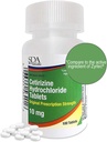 SDA Laboratories Hela dagen 24-timmars allergimedicin 100 greve Antihistamin för allergier, Pollen, Hay Fever, Torr, Itchy Eyes | Cetirizin HCl 10mg tabletter