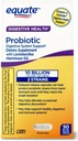 Equate Probiotic Supplement Ruoansulatuselimistön tuki - yleinen Ruoansulatuskanavan tuki - Minimoi Ummetus, ripuli, kaasu & turvotus - Delayed Release Kapselit, 50
