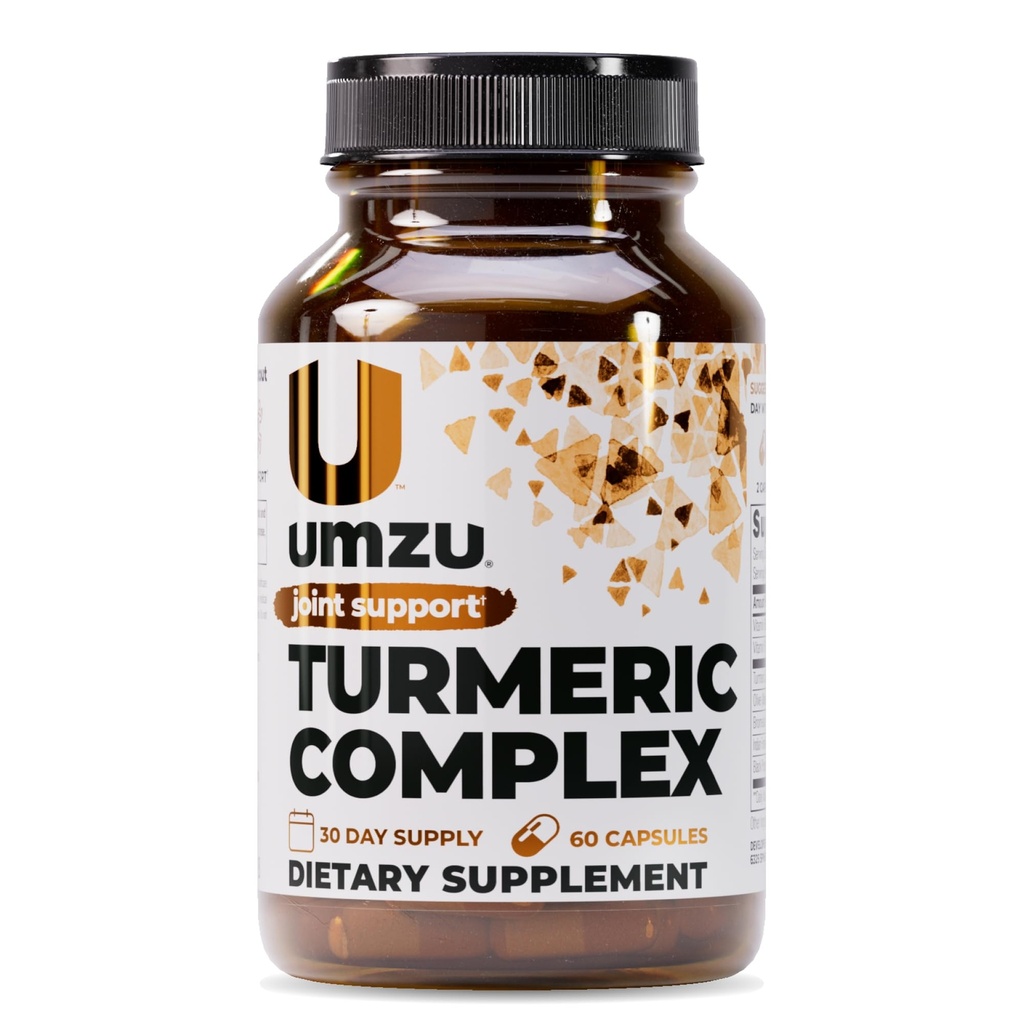 UMZU Turmeric Curcumin Supplement | Joint Comfort 7 Natural Ingredients - Bromelin, Boswellia & BioPerine Black Pepper | Stöder Joint Health & Immunity (30 Day Supply | 60 Capsules)