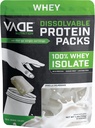Vade Nutrition Dissolve Protein Packs - 100% Whey Isolate Protein Powder Vanilla Milkshake - Low Carb, Low Calorie, Laktoositon, Sokeriton, Rasvaton, Gluteeniton - 30 Packets to Go