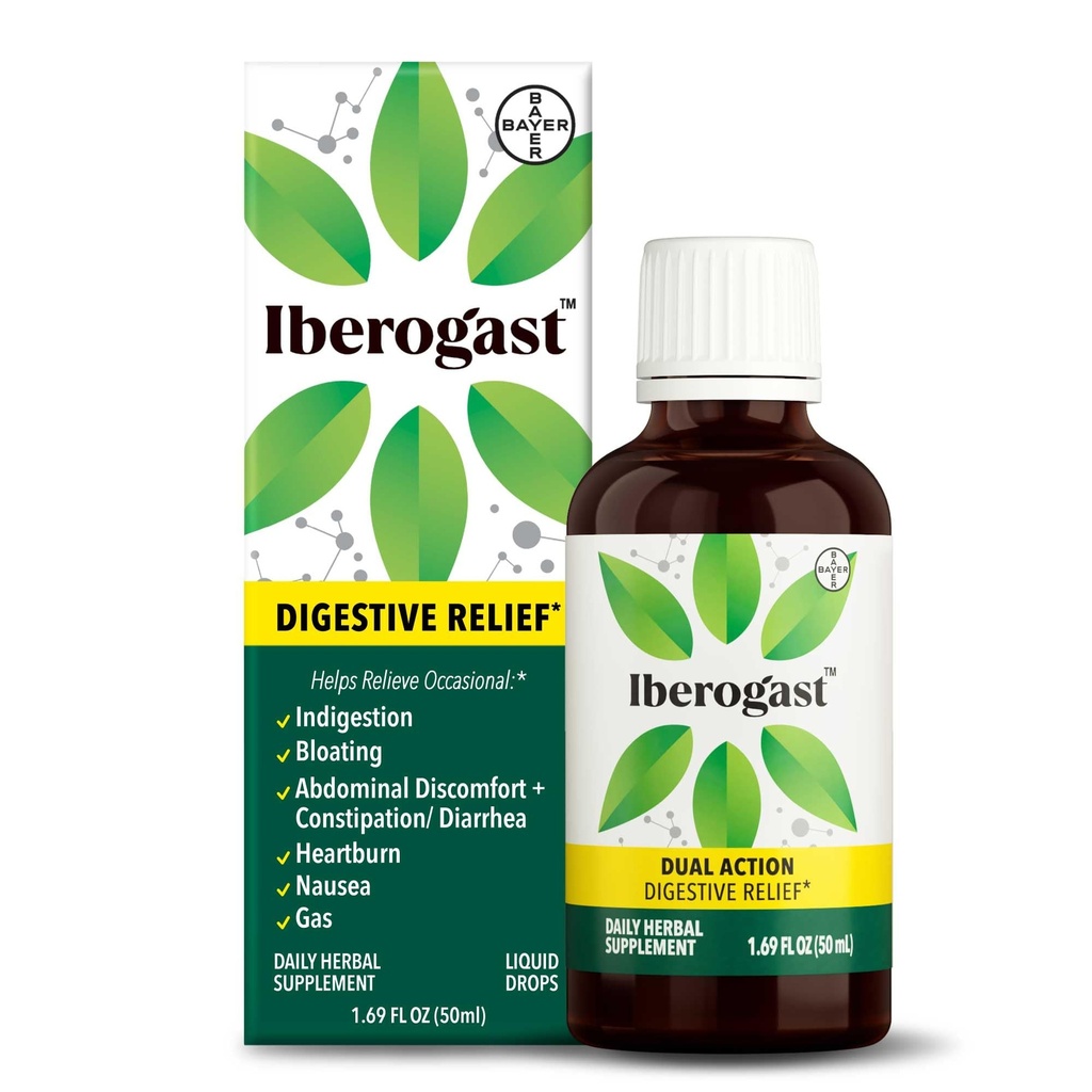 Iberogast Liquid Drops, Herb Blend with Iberis Amara, Piparminttu, Licorice; 50mL