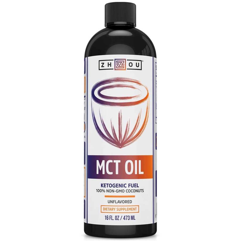 ZHOU MCT Oil: 52862: Olja, Unflavored (Btl-Plastic) 16oz