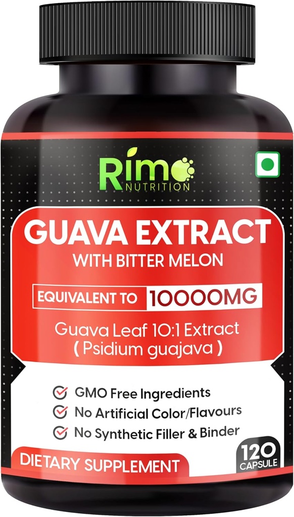 Guava Leaf Extract kanssa Bitter Melon 120 Veg kapselit 1000 mg per tarjoilu (120 kapselia, Guava)