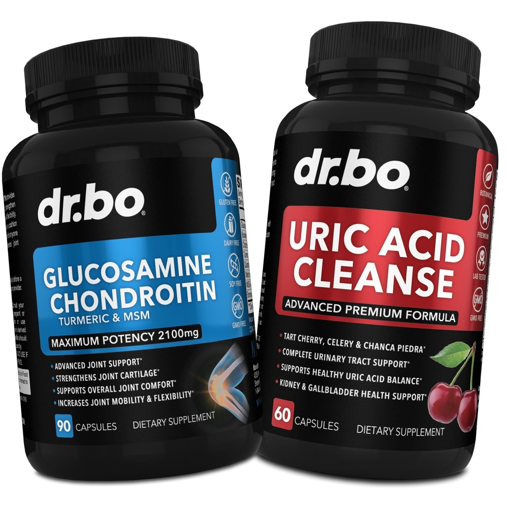 DR. BO Glukosamiini Chondroitin Turmeric MSM - Uric Acid Cleanse Support Supplement