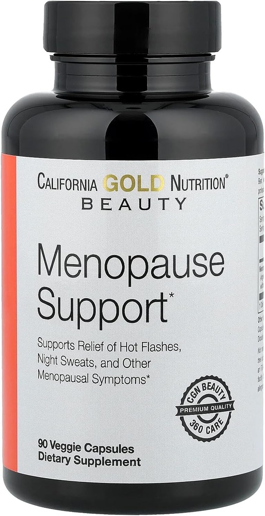 California Gold Nutrition Beauty, Menopause Support with Angelica gigas, Cynanchum wilfordii, Phlomis umbrosa ja L-leusine, 90 kasviskapselit