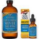 Natural Path Silver Wings Supplement - Kolloidinen hopea 500 ppm (16 fl.oz / 480 ml) Plus Kolloidinen hopea 500 ppm (1 fl.oz / 30 ml)