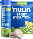 Nuun Sport Electrolyte tabletter med Magnesium, Calcium, kalium, klorid och natrium, Gluten Free & Vegan, Lemon Lime, 4 Pack (40 portioner totalt)