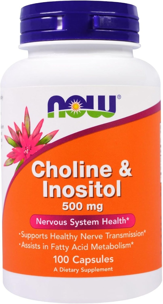 Now Foods Now Foods, (3 pakkaus) Koliini & Inositoli, 500 mg, 100 kapselia