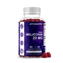 Vitamatic melatoniini 20mg Gummies aikuisille, 30 Tarjoilut - 60 Count - ei-hubit muodossa täydentää