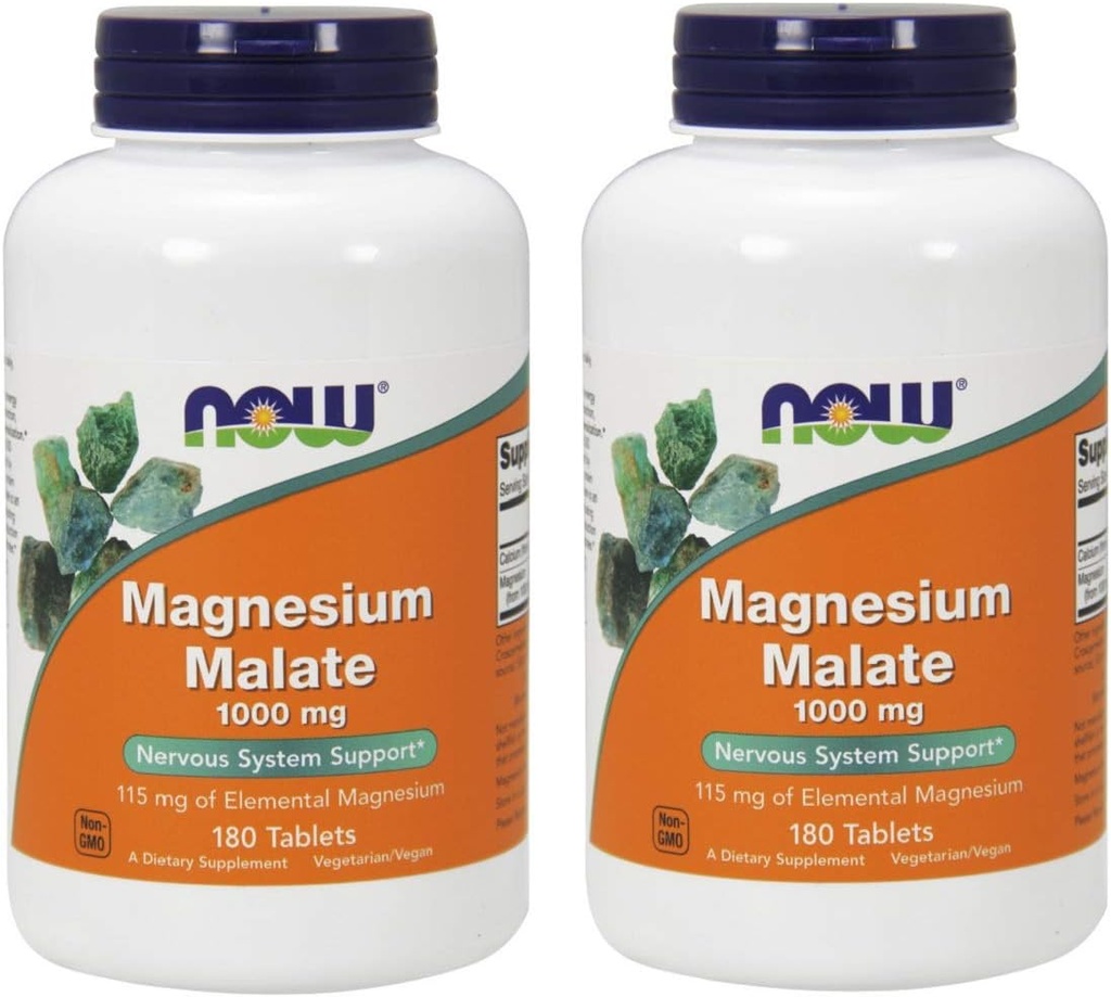 Nyt magnesiummalaatti 1000 mg, 180 tablettia (pakkaus 2)