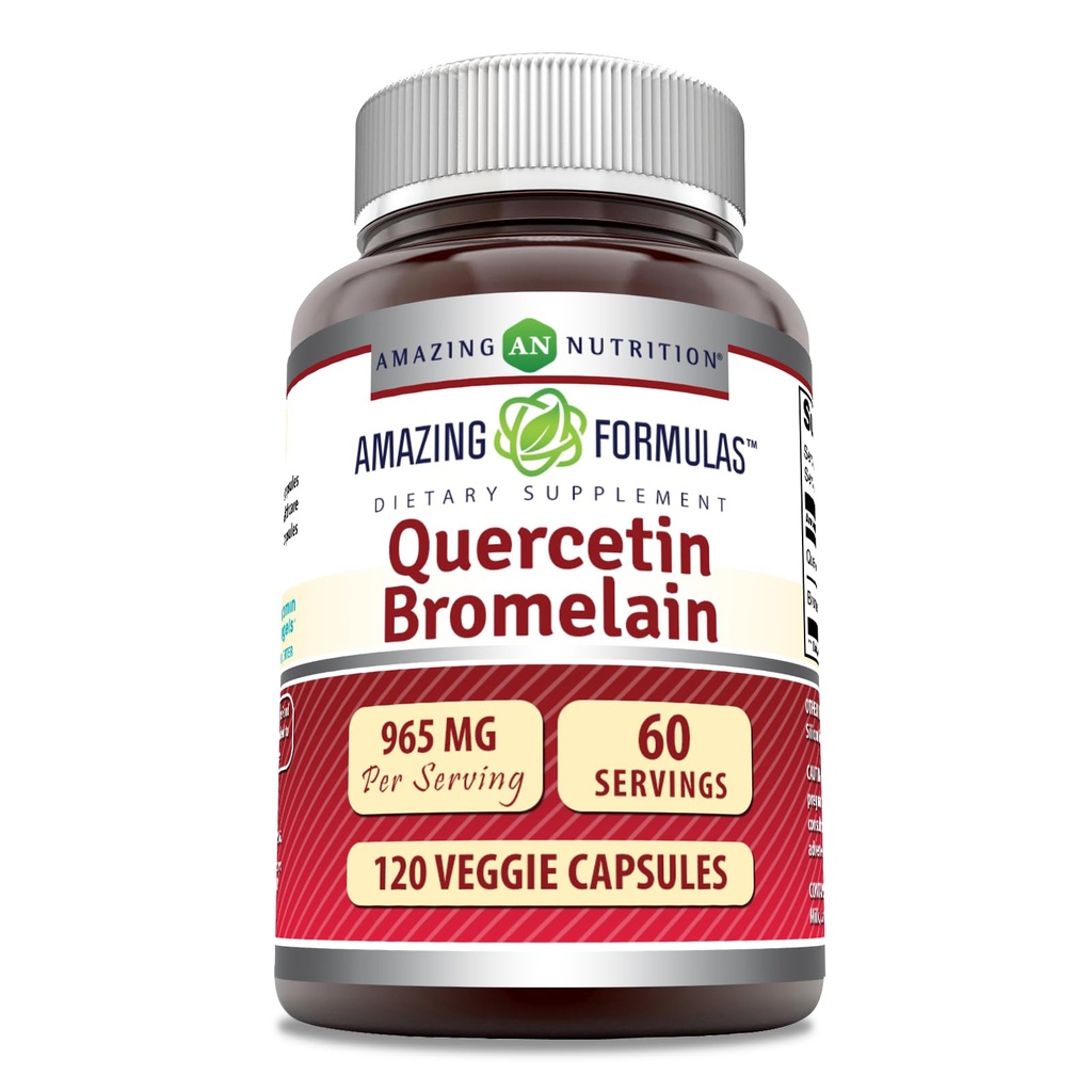 Amazing Formula Quercetin 800 mg kanssa bromelain 165 mg, 120 kasviskapselit täydennysosa ..