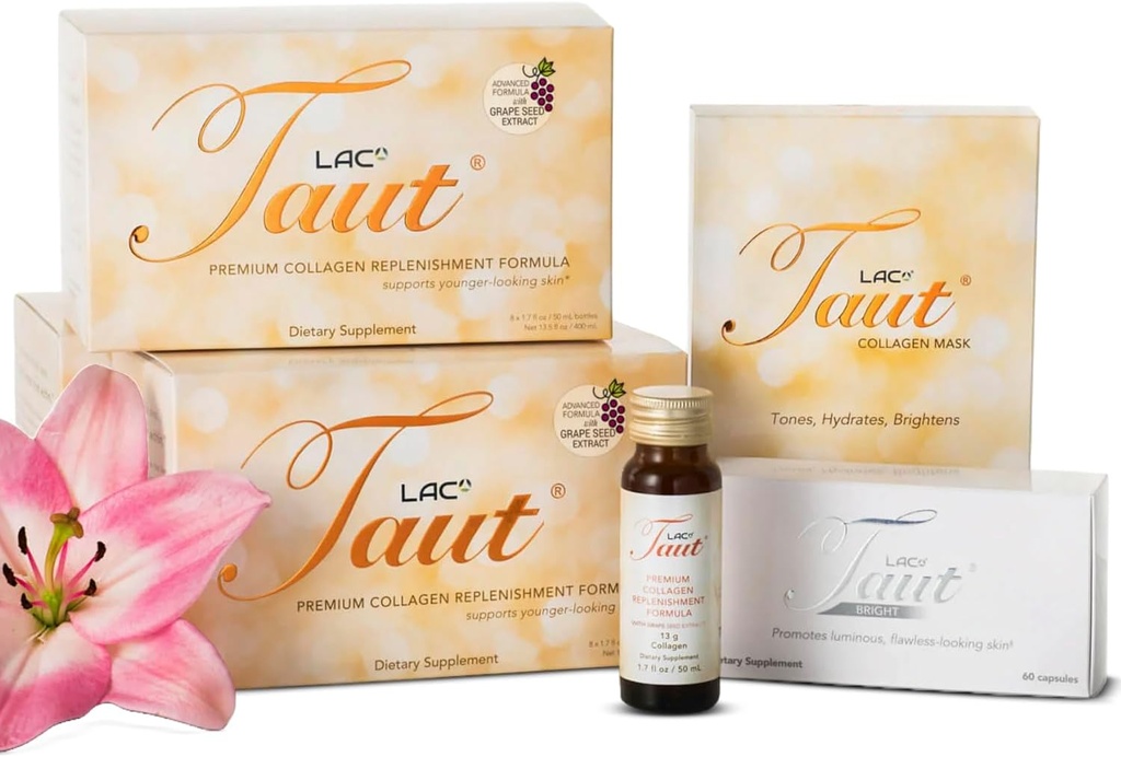 Taut Premium Advanced Collagen - Liquid Collagen naisille Collagen Drink Advanced Formula for Hydration, Vitamiinit C, ryppyjä, Fine Lines ja Nogging Skin - Paras Liquid Collagen
