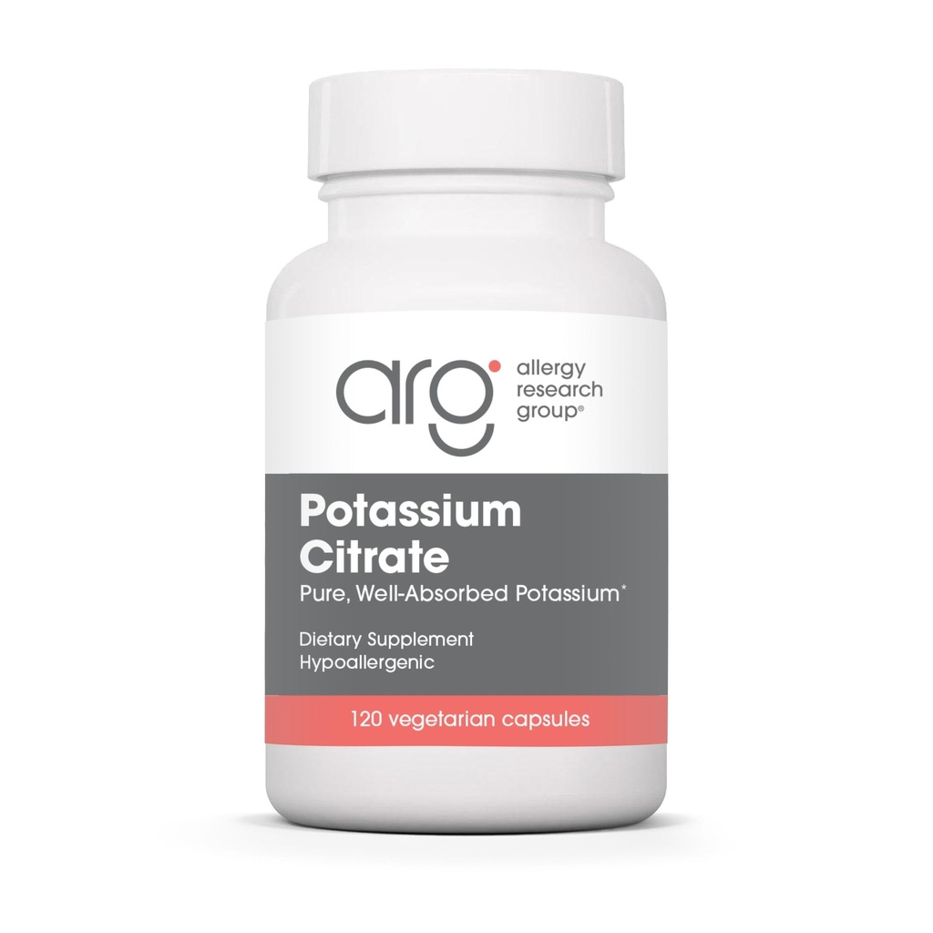 Allergiatutkimusryhmä Kaliumsitraatti - miehille ja naisille, orgaaninen, puhdas, hyvin absorbed, 99mg täydentää, kasvissyöjä kapselit - 120 Count