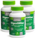 DigestWise Digestive Enzymes - 10 kraftfulla veganenzymer för att stödja utmattning, gas, uppblåsthet och förstoppning - Keto Friendly - Lab Tested - 90 kapslar (3)