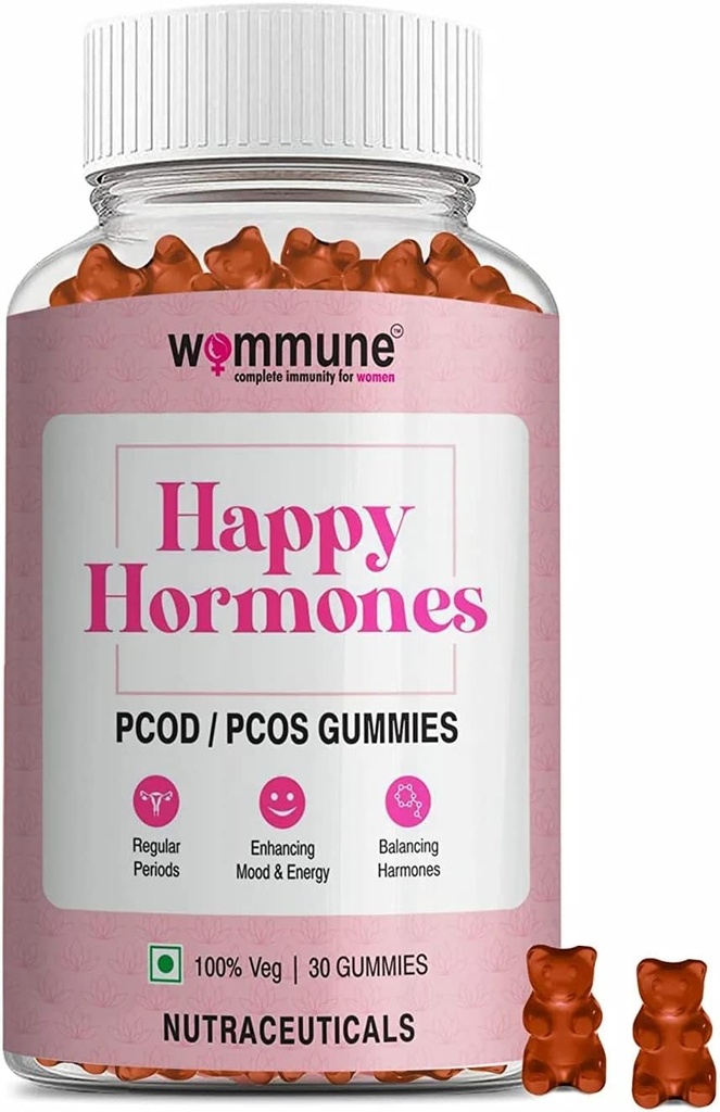 PCOD PCOD Balance Gummies | för regelbundna perioder I hormonell obalans, naturlig graviditet I Inositol befäst hjälp i ansiktshår och akne, fördröjd period - Revitalize, Rebalance, Recharge - Gummies