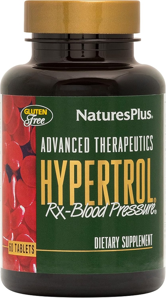 Natures Plus Advanced Therapeutics Hypertrol Rx Verenpaine - 60 Kasvisruokaa - Magnesiumia ja kromia lisäaineena kasvitieteelliset Yrtit - Gluteeniton - 30 tarjoilua