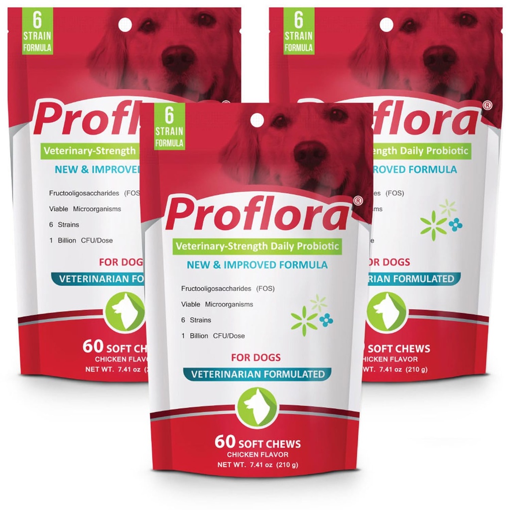 Proflora Probiootti Soft Chews koirille - Veterinary-vahva Daily Probiootti - Digestion Health - Boost Immuniteettijärjestelmä - Ihon ja turkin terveys - 180 Pehmeä Chews