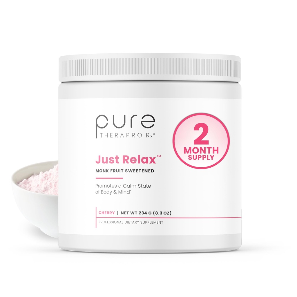 Rena Therapro Rx Just Relax Cherry - 60 portioner | Stöder avslappnad humör och hälsosamt blodtryck | Myo-inositol, Di-Magnesium Malate, GABA, Taurin och L-Theanine