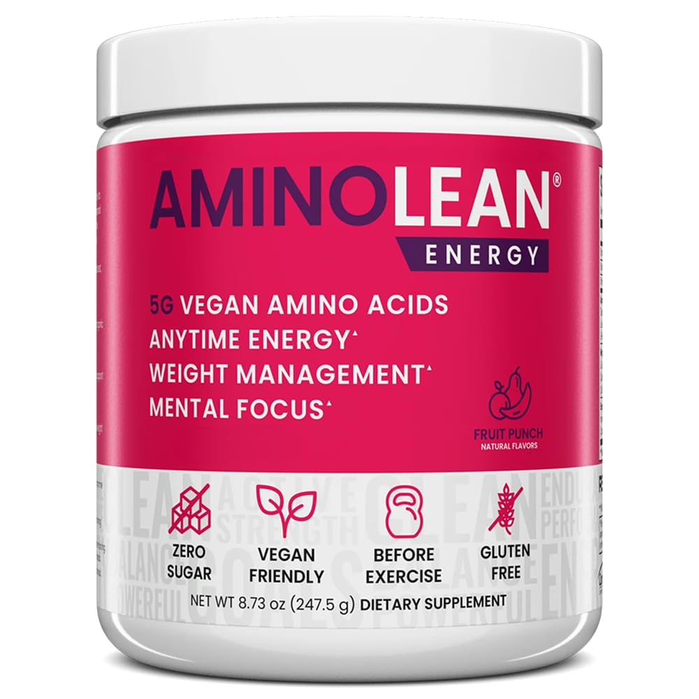 RSP NUTRITION AminoLean Pre Treenout Powder, Amino Energy & Weight Management kanssa Vegan BCAA Aminohapot, luonnon kofeiini, Preworkout Boost miesten & naisten, 30 Serv