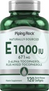 Piping Rock Vitamiini E 1000 IU Softgels ... 120 Count ... D-Alpha...
