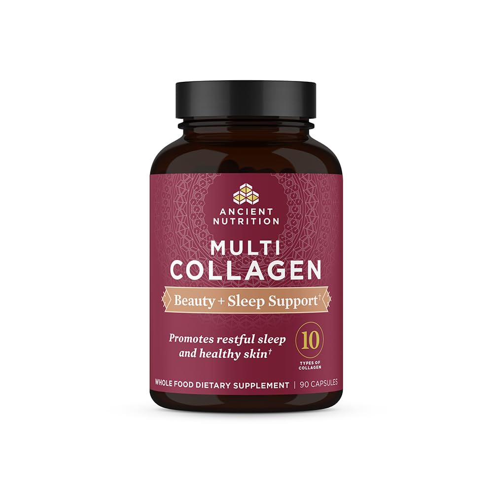 Antiikin ravitsemus Kollageeni pillereitä hiukset, iho ja kynnet, kauneus + uni 90 Ct, kollageeni täydentää + magnesium, tukee ihoa ja kynnet, uni, paleo ja Keto ystävällinen, Gluteeniton