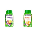 Vitafusion Omega-3 Berry Lemonade Heart Health Gummies 120 Count and Orange Flavored C-vitamiini Gummies for Immuunituki 150 Count