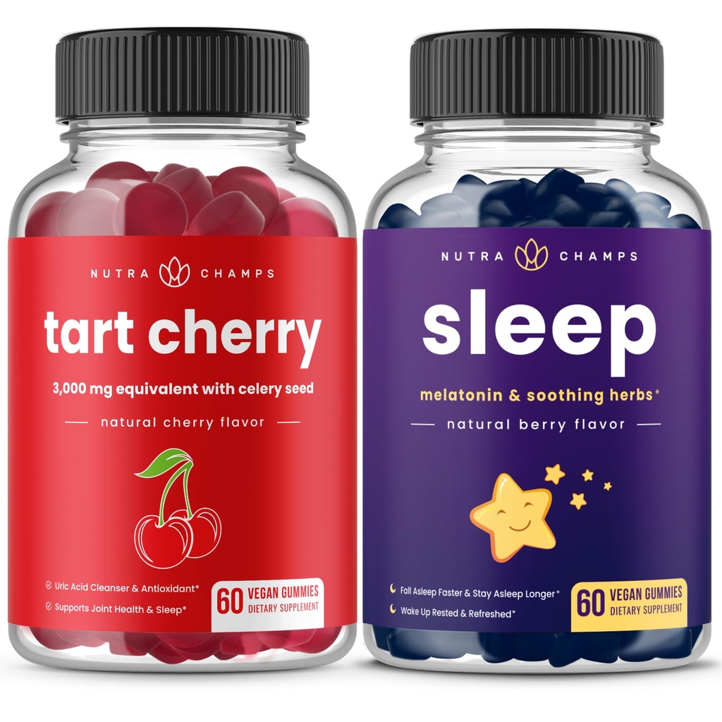 NutraChamps tart kirsikka ja uni Gummies Bundle