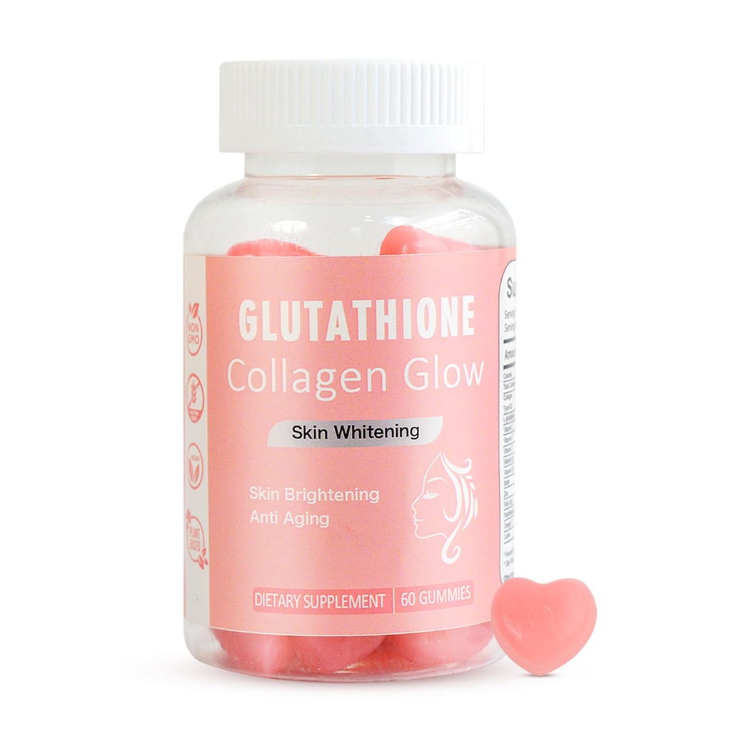 Glow Gummies naisten ihonhoito ja terveys, 60 kreivi, Watermelon Flavor Collagen hehkuva iho Gummies ihon kirkastamiseen, luomu purukumit vitamiinit, vegan, Gluteeniton